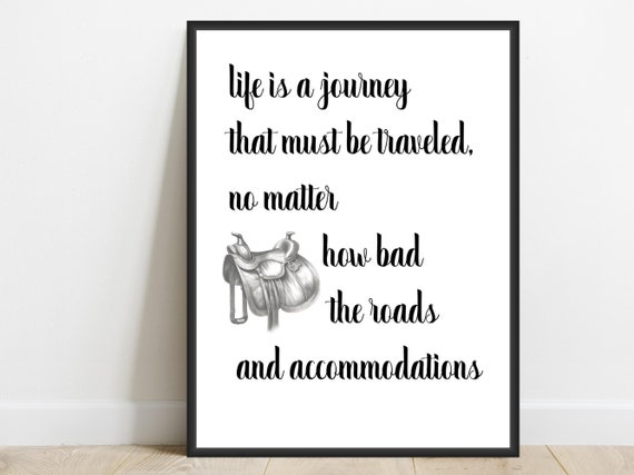 Life Is A Journey Inspirational Quote Art Print Office Home Minimalist Wall Decor Poster