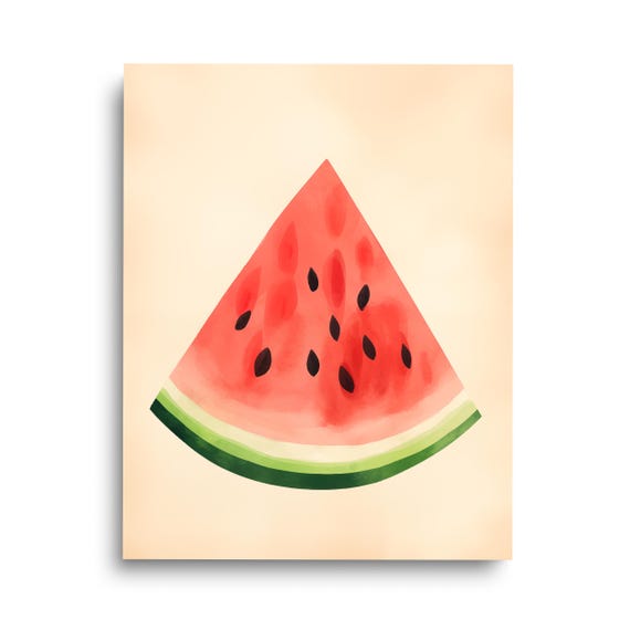 Watermelon Watercolor Print Fruit Wall Art Food Poster Kitchen Home Decor Tropical Illustration Fruits Foodie