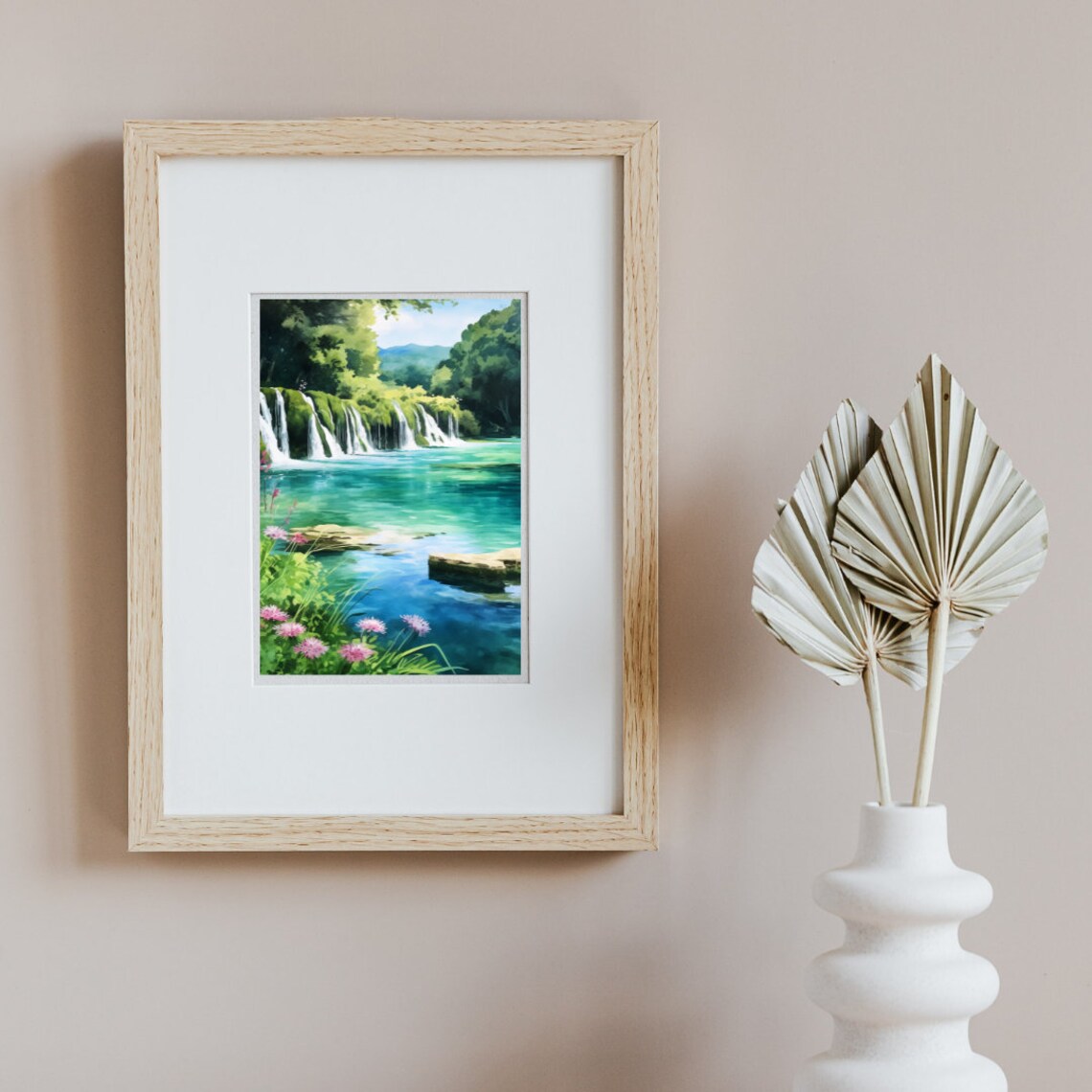 Plitvice Lakes National Park Watercolor Travel Poster - Image 3