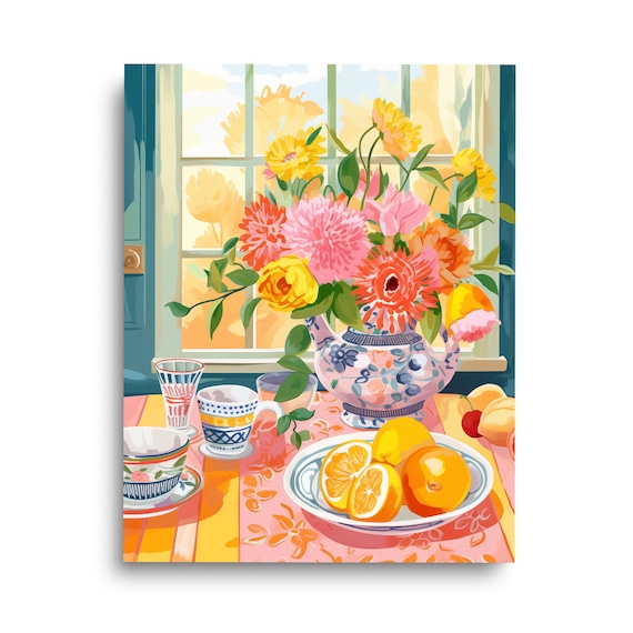 English Tea Watercolor Print, England Travel Poster