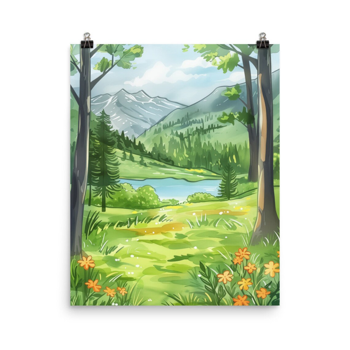 North Cascades National Park Watercolor Art Print
