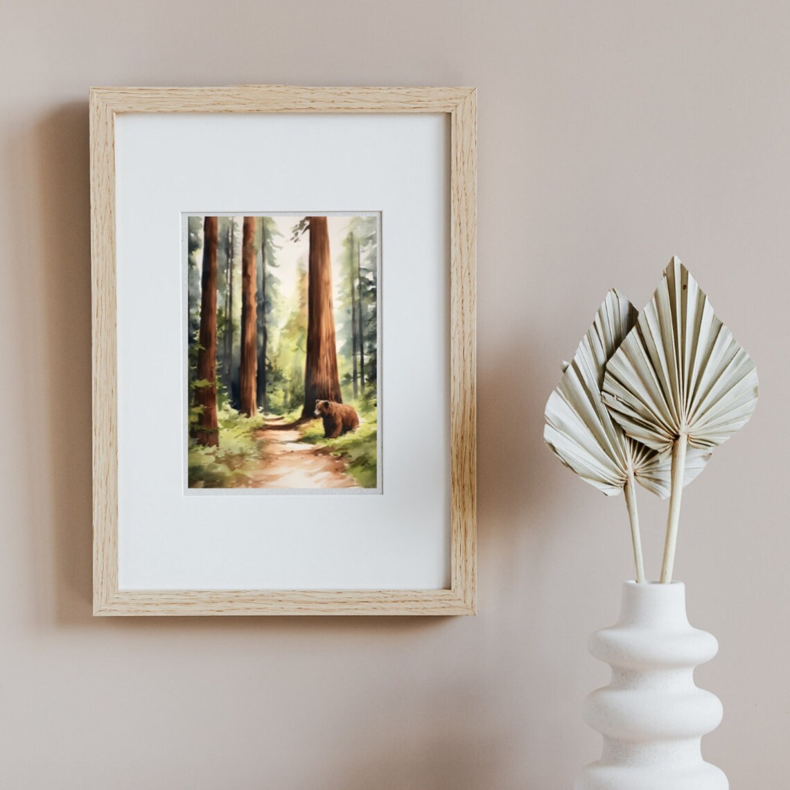 Redwood National Park Watercolor Art Print, Travel Poster - Image 3