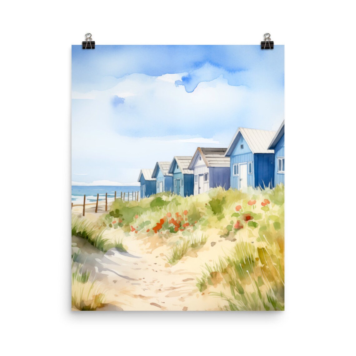 Texel Island Watercolor Travel Poster, Netherlands