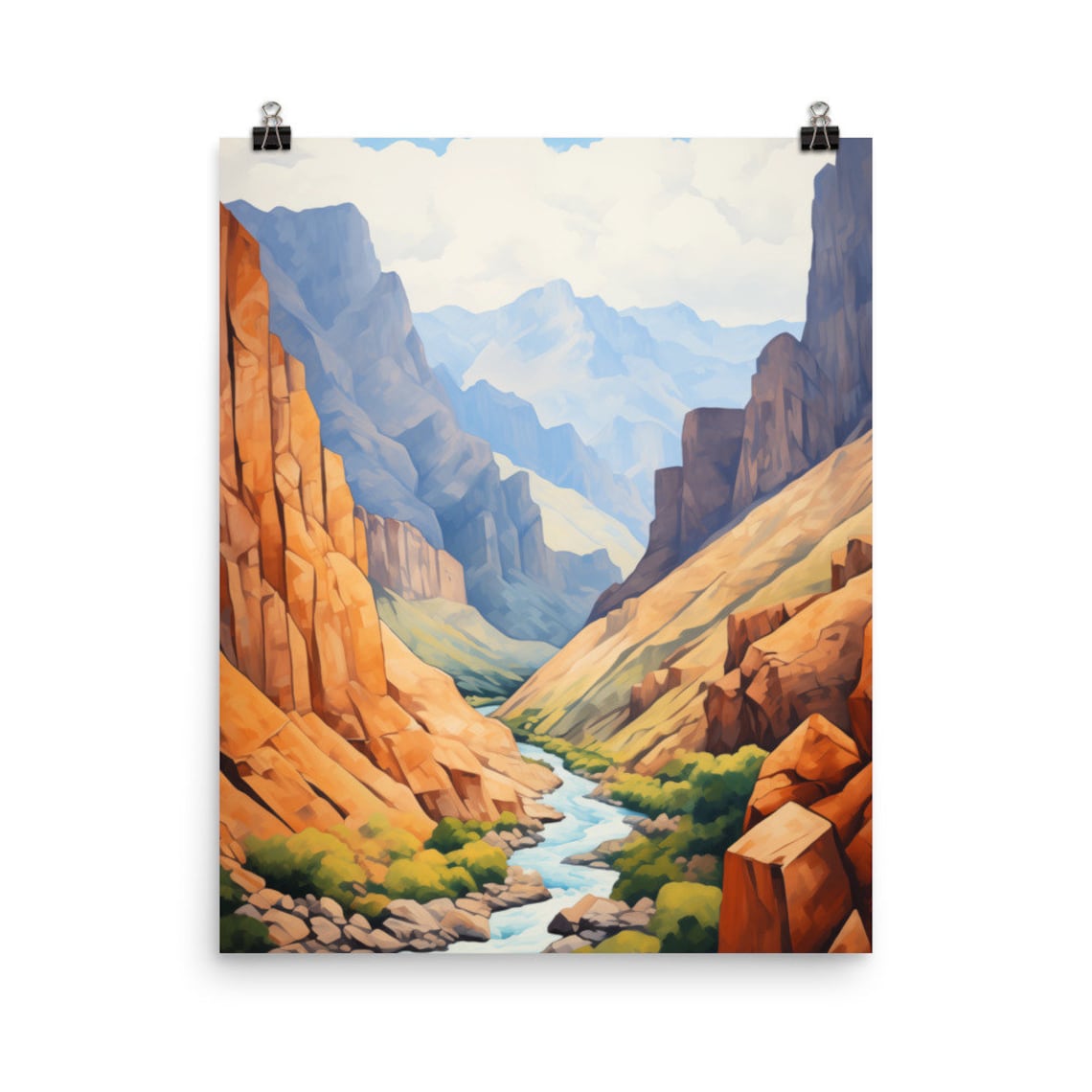 Cotahuasi Canyon Peru River Watercolor Andean Landscape Art Poster
