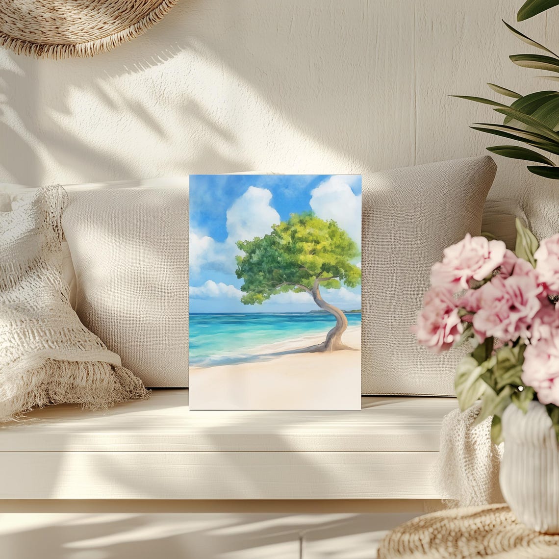 Eagle Beach Aruba Divi Divi Tree Tropical Beach Travel Poster