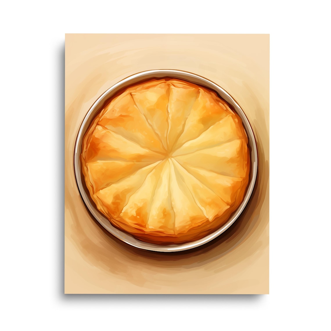 Baklava Watercolor Food Art Poster Mediterranean Dessert Decor