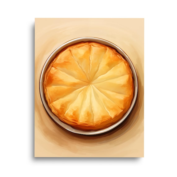 Baklava Watercolor Food Art Poster Mediterranean Dessert Decor