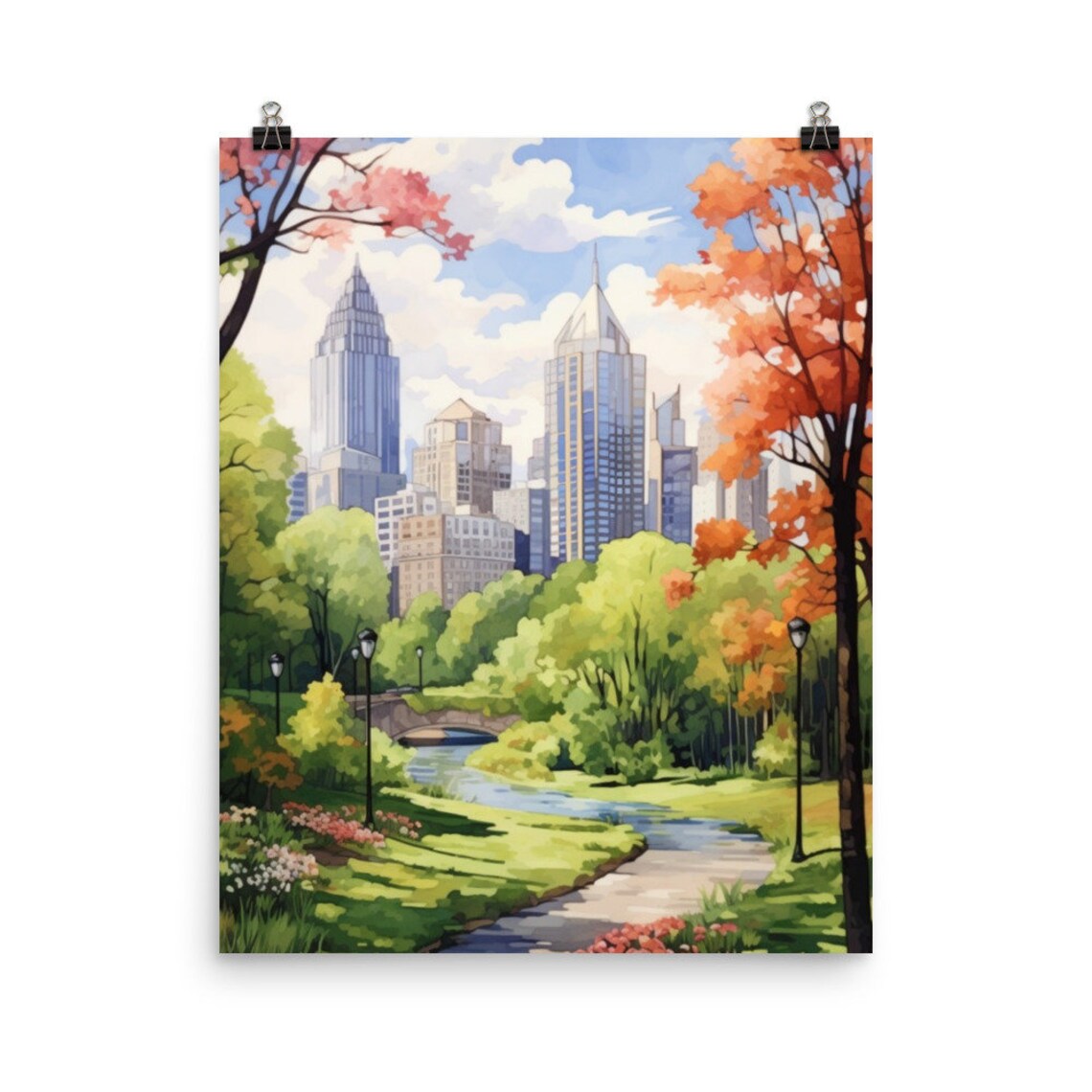Atlanta Botanical Garden Watercolor Travel Poster