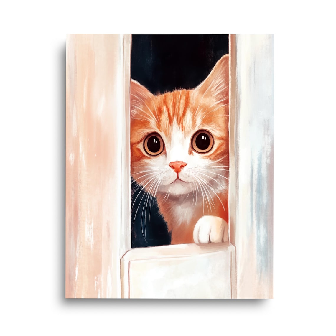 Curious Orange Tabby Cat Print, Pet Nursery Decor