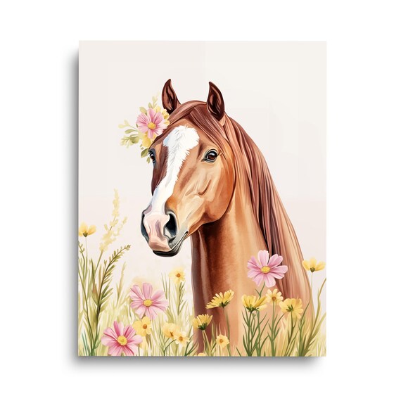 Quarter Horse Watercolor Print Horses Wall Art Equestrian Equine Poster Wildlife Animal Nursery Decor Stallion
