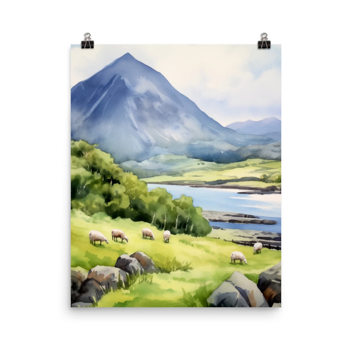 Snowdonia National Park Watercolor Travel Poster