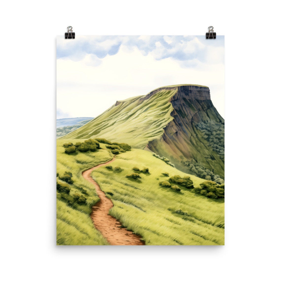 Pen Y Fan Mountain Path in the Brecon Beacons Summer Art Poster