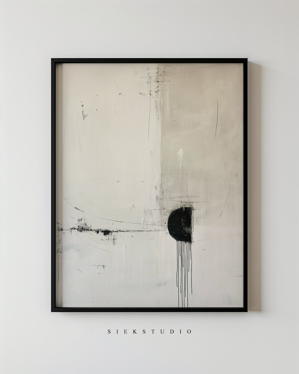 Minimalist Black And White Abstract Wall Art