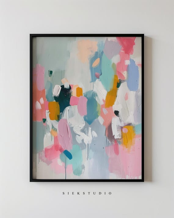 Colorful Abstract Wall Art Modern Pastel Minimalist Painting Bright Large Decor Bold Contemporary For Home Or Office