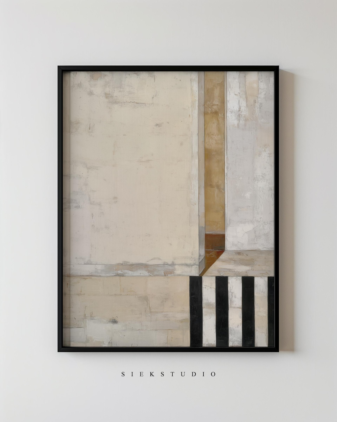 Modern Abstract Neutral Artwork, Minimalist Geometric Print
