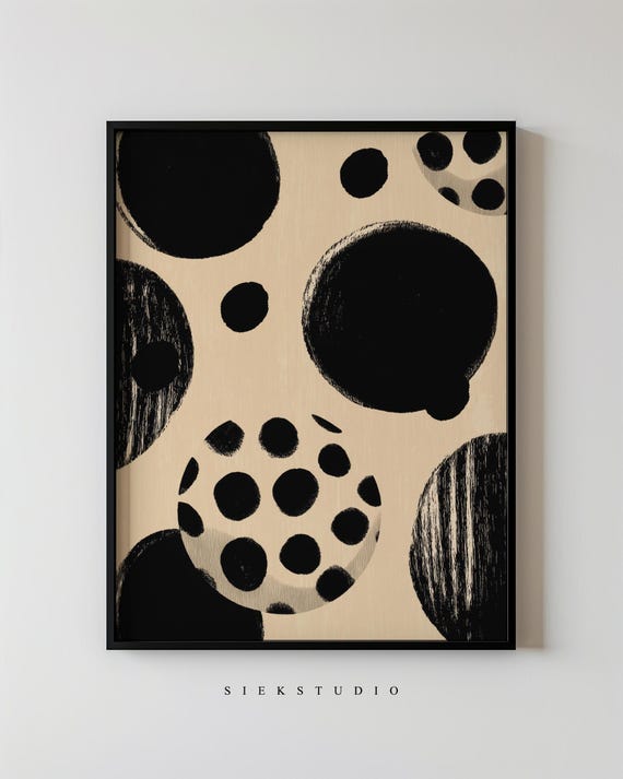 Abstract Dot Pattern Painting, Minimalist Wall Art