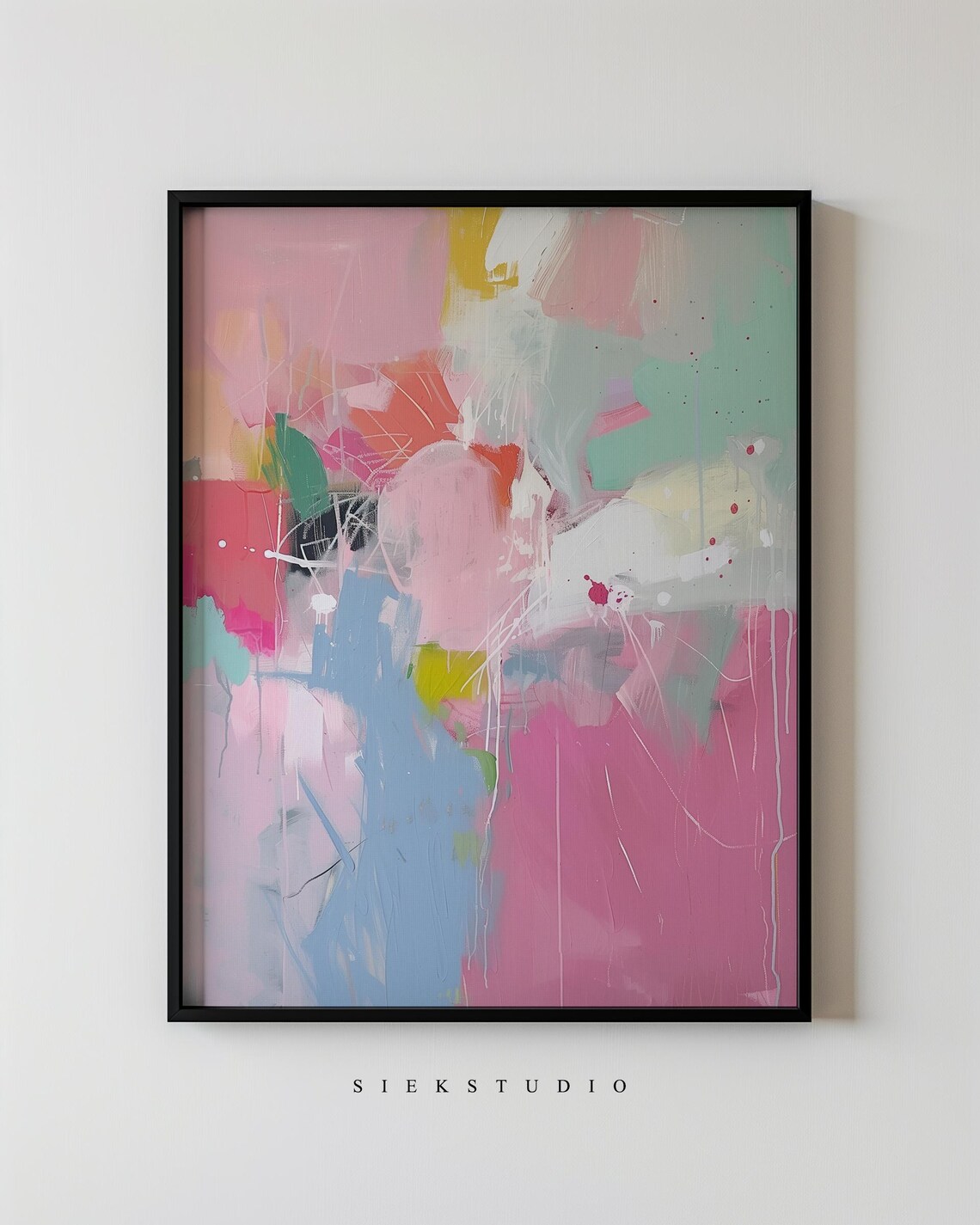 Vibrant Abstract Art Print, Modern Minimalist Painting