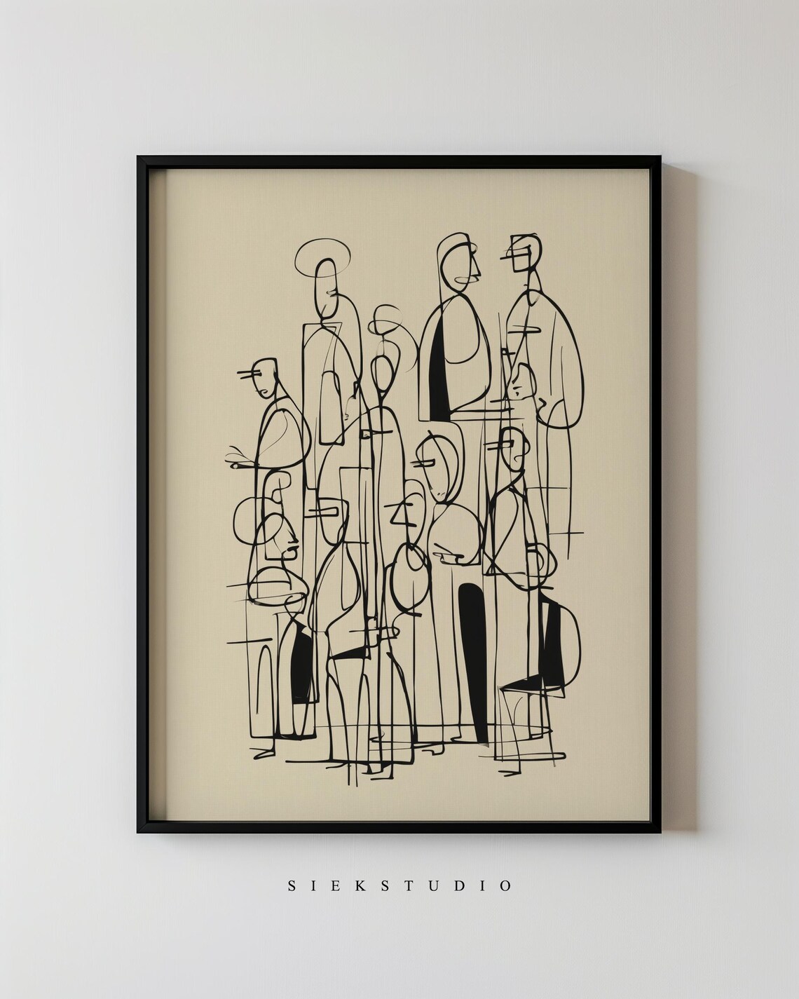 Modern Minimalist People Abstract Line Drawing Art Print