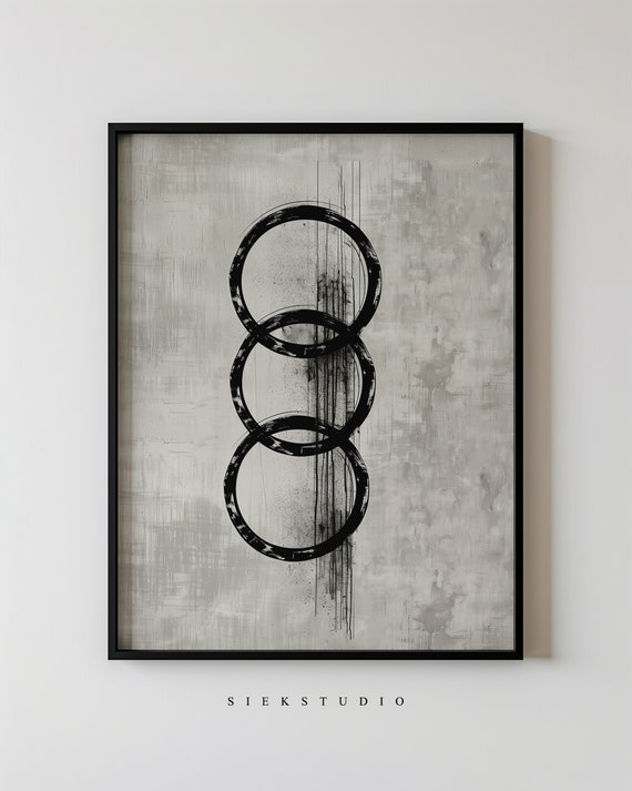 Abstract Minimalist Circle Art Print, Geometric Decor