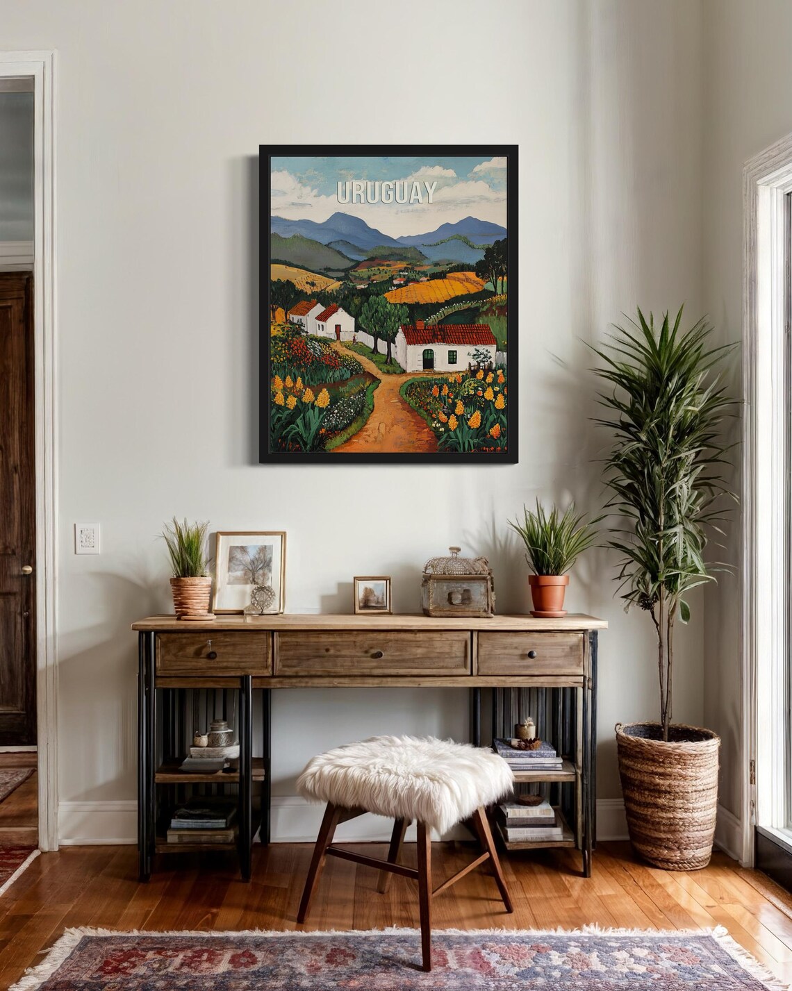 Uruguay Countryside Village Vintage Travel Poster Scenic Artwork - Image 2