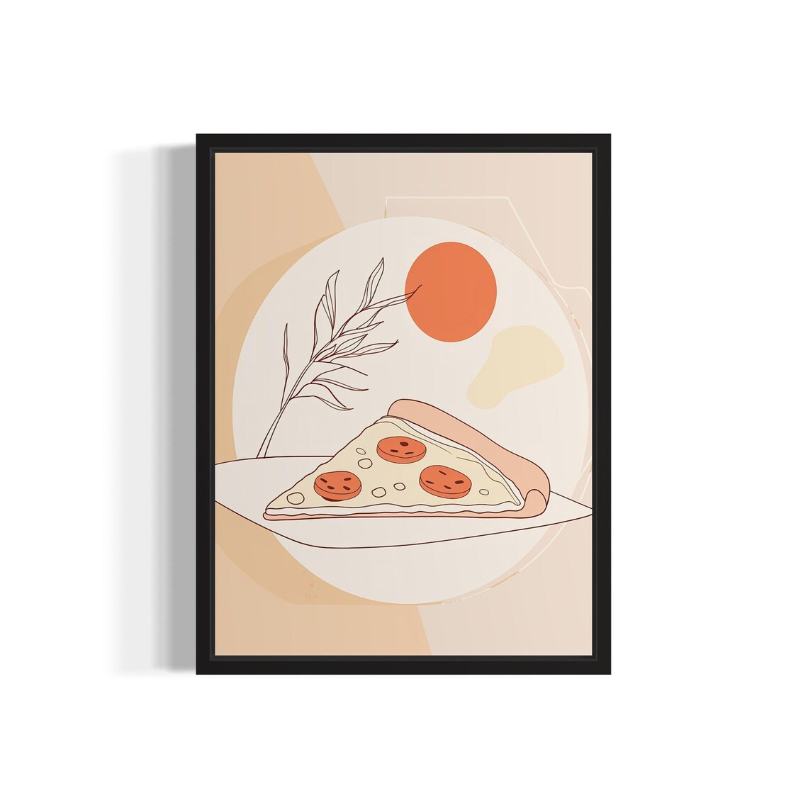 Pizza Food Art Print, Original Paint Artwork