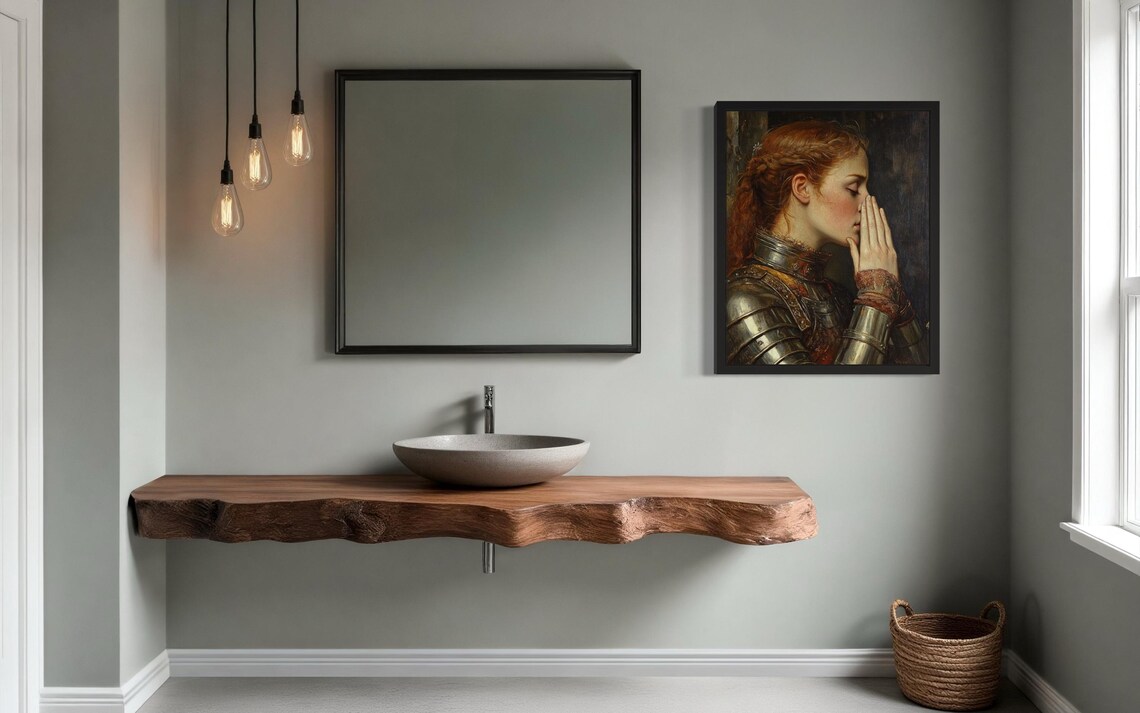 Red Haired Joan of Arc in Knight Armor Holding Nose Funny Poster - Image 4