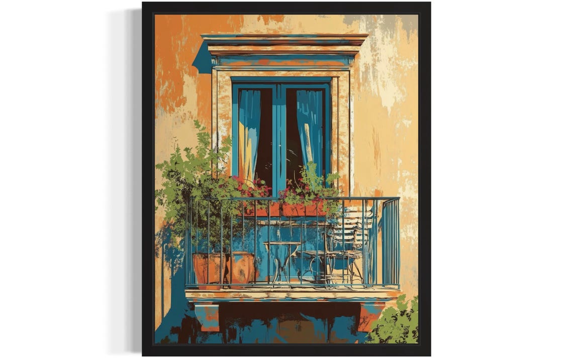 Balcony Pop Art Poster