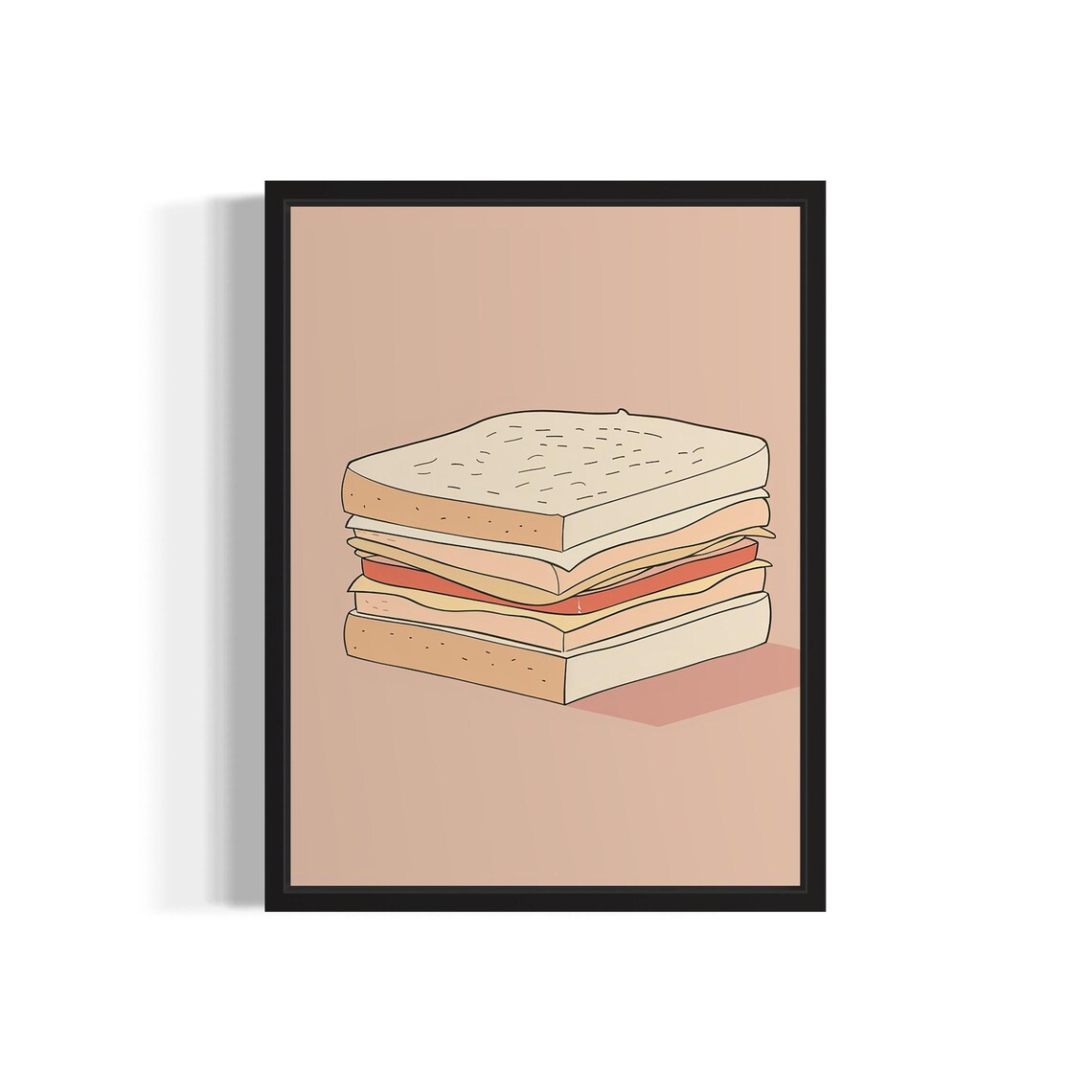 Sandwhich Food Art Print, Original Paint Artwork