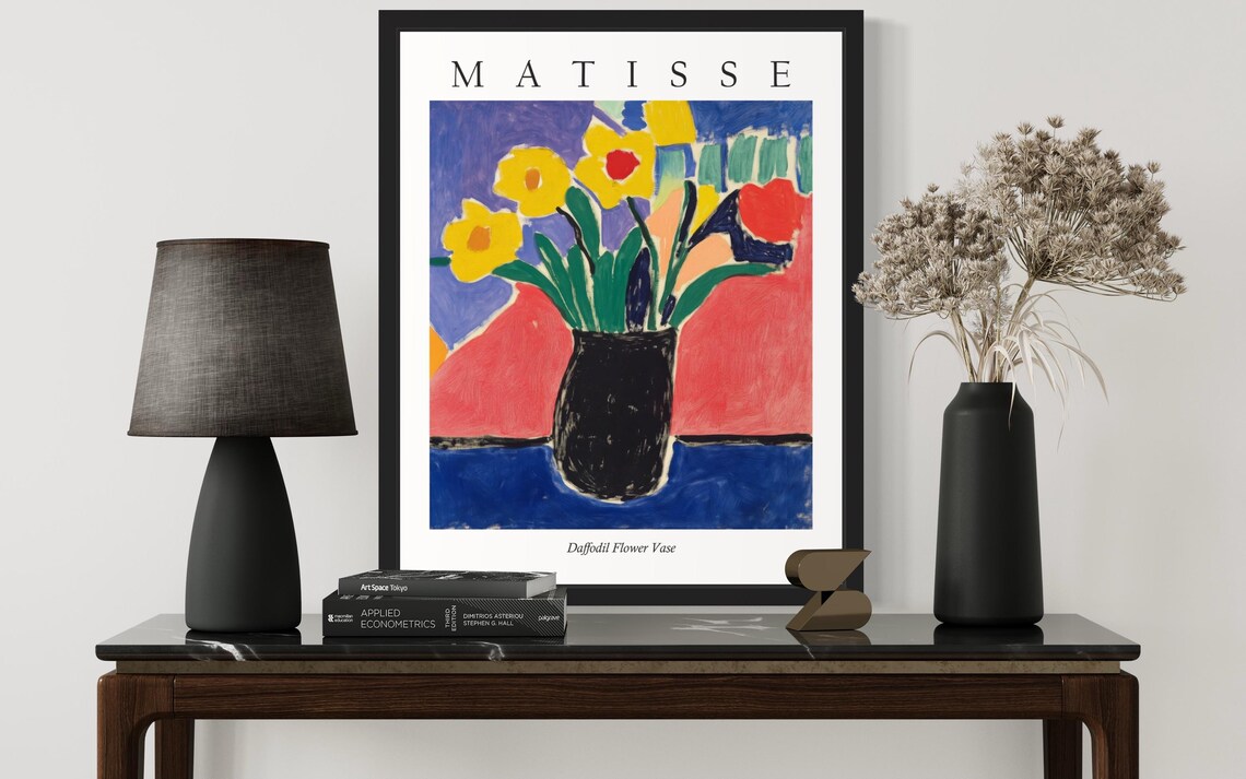 Matisse Style Daffodil Flower Vase Spring Fauvist Still Life Poster - Image 3
