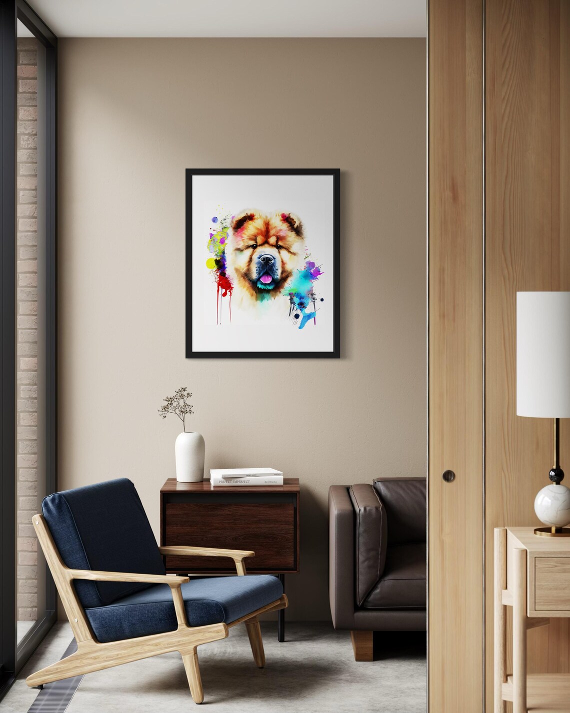 Chow Chow Watercolor Portrait Vivid Color Splash Ink Art Poster - Image 2