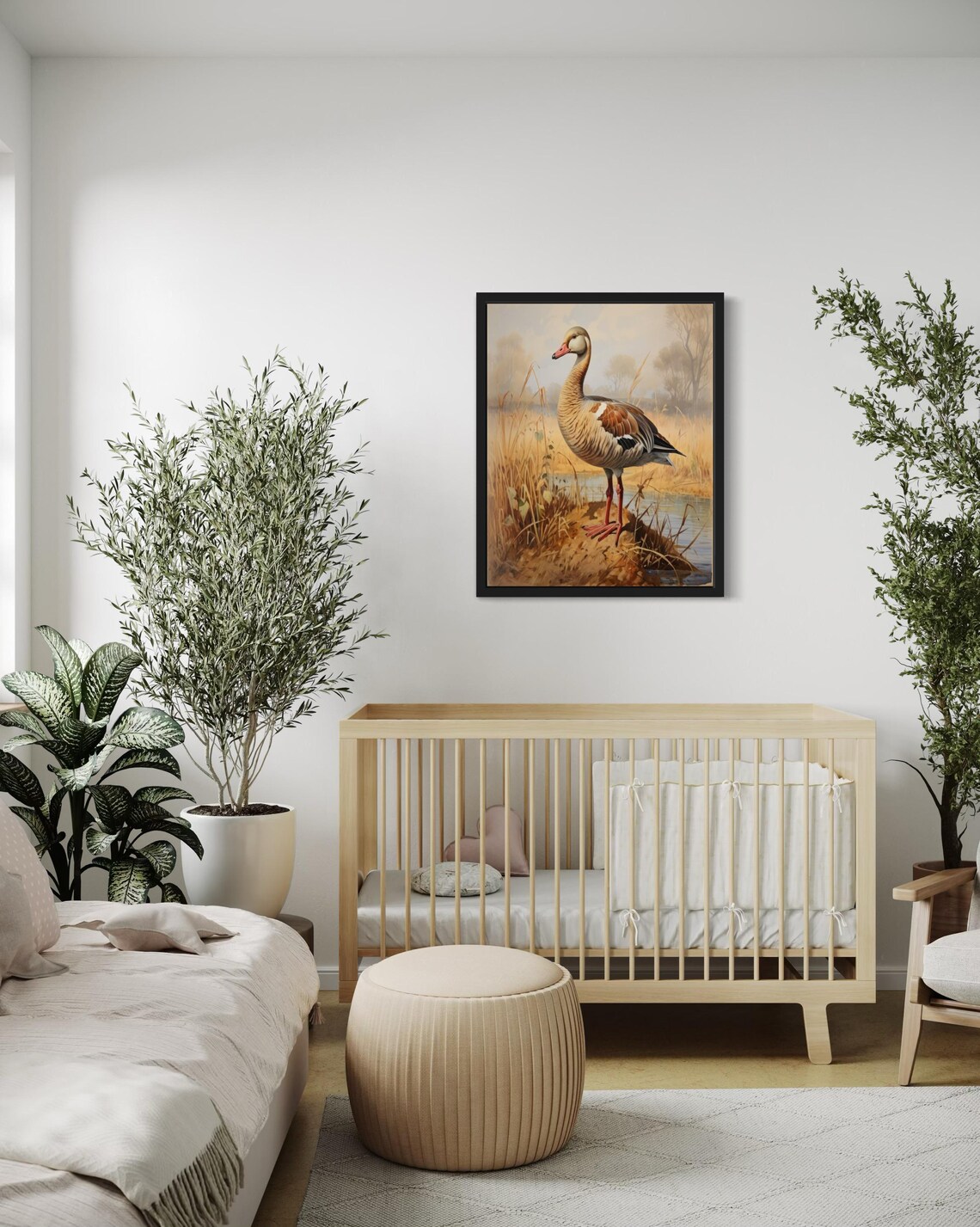 Egyptian Goose Standing in a Golden Autumn Marsh Vintage Poster - Image 4