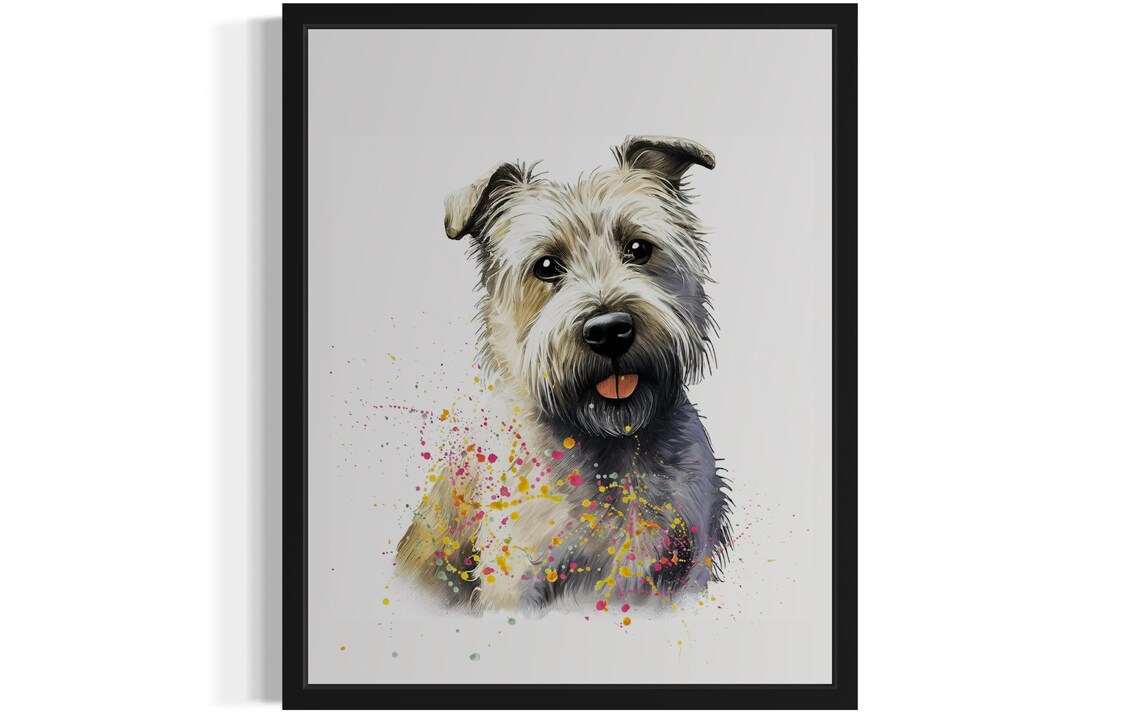 Glen of Imaal Terrier Watercolor Portrait Wheaten Breed Poster