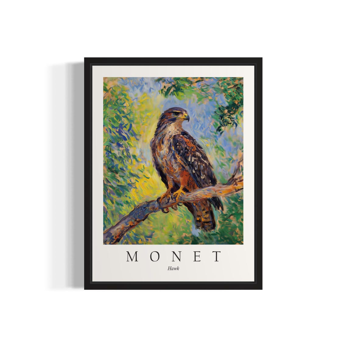 Hawk Bird Monet Art Print