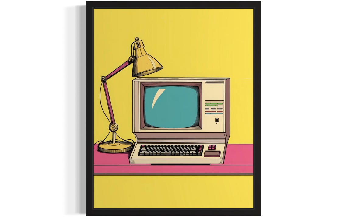 Desktop Computer Pop Art, Poster Print