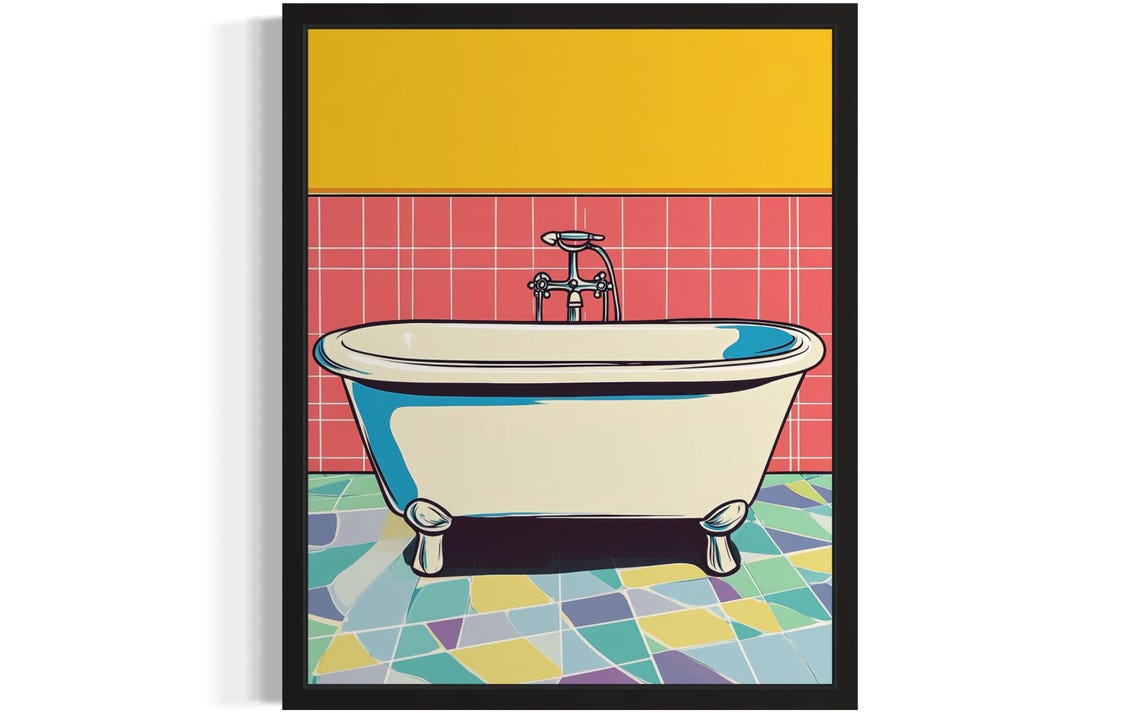 Bathtub Pop Art Poster