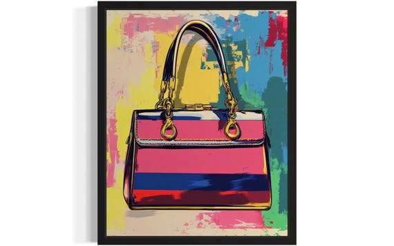 Luxury Fashion Pop Handbag Art Print Wall Poster Original Paint Artwork Decor