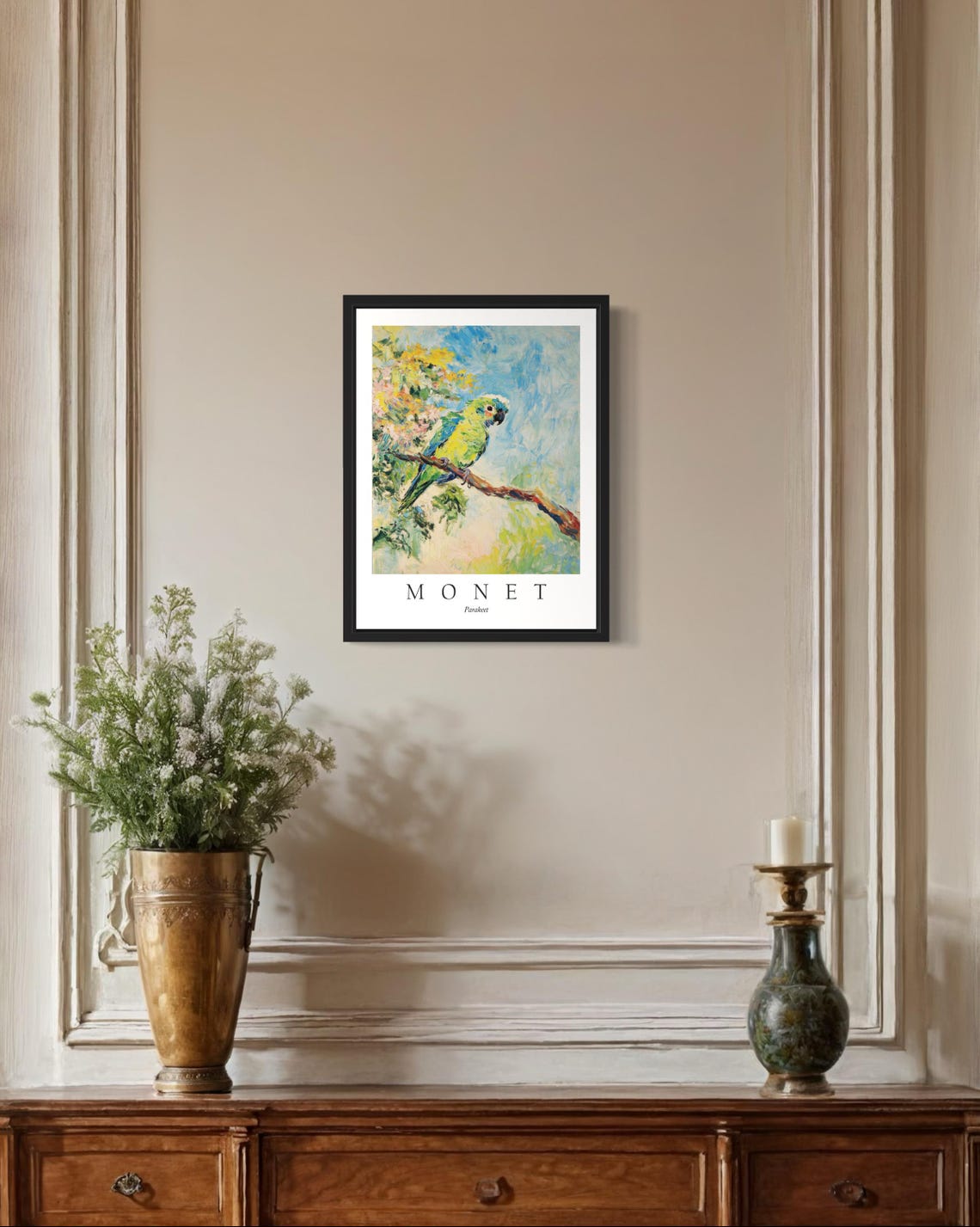Parakeet Bird Monet-Inspired Art Print - Image 2