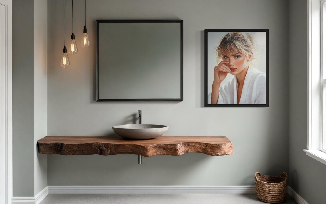 Female Hold Nose, Bathroom Wall Art Print - Image 2