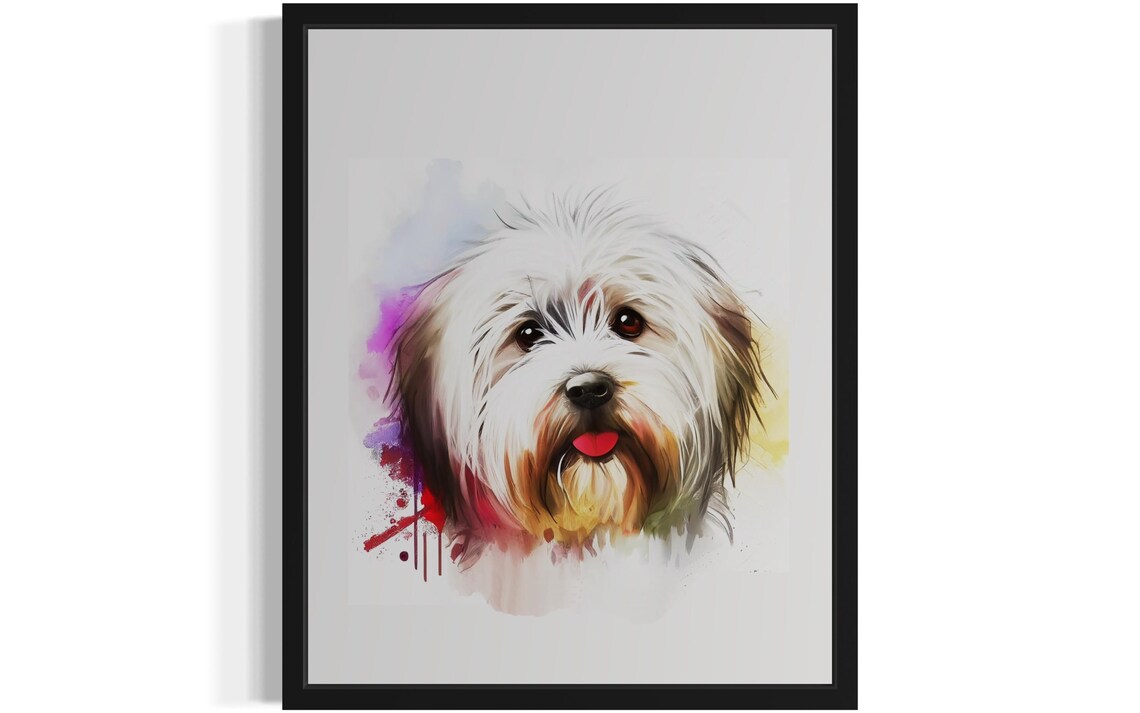 Coton De Tulear Watercolor Portrait Soft Pastel Wash Art Poster