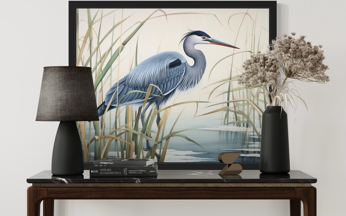 Blue Heron Abstract Art Print - Image 3