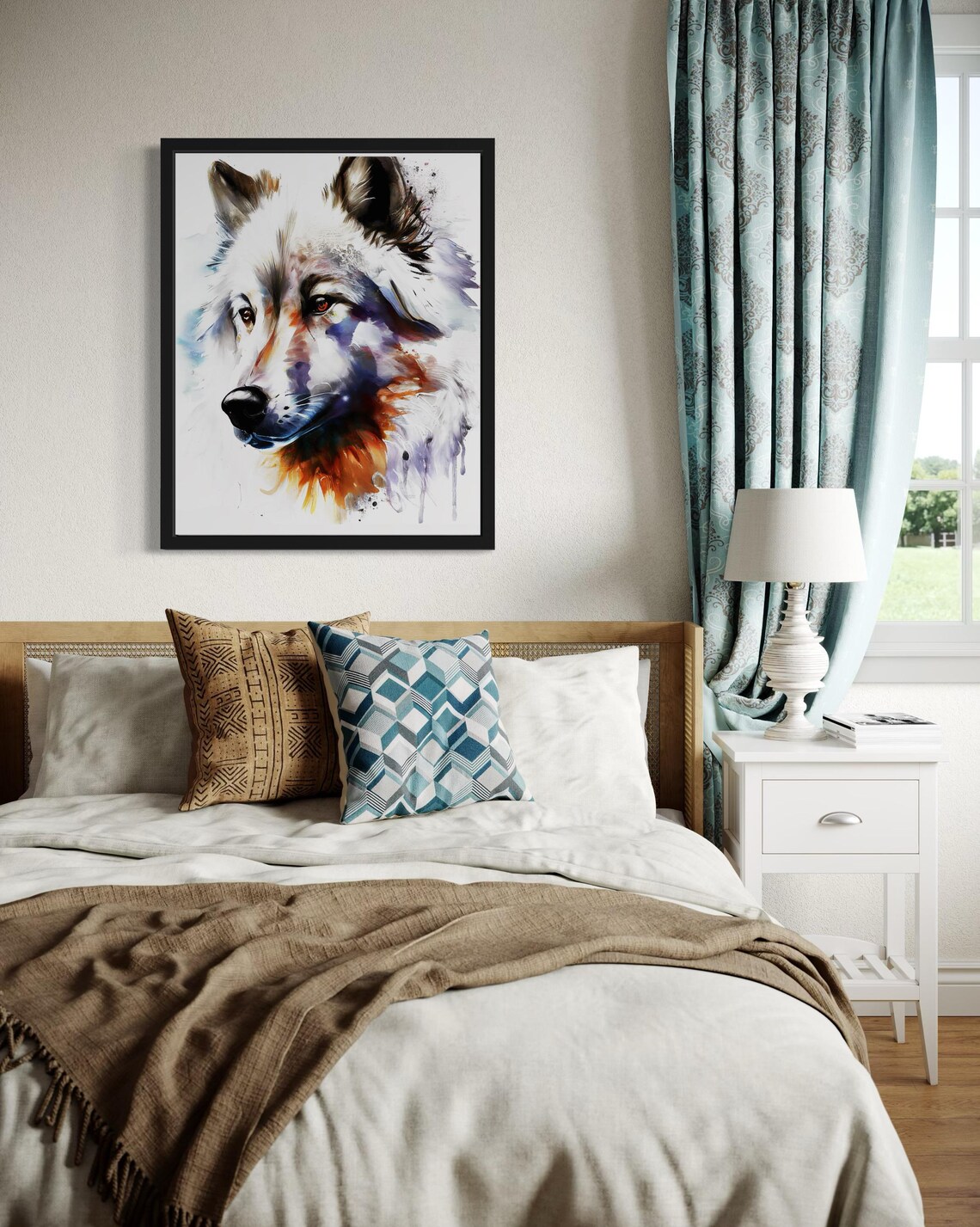 Kuvasz White Fluffy Dog Watercolor Portrait Breed Art Poster - Image 4