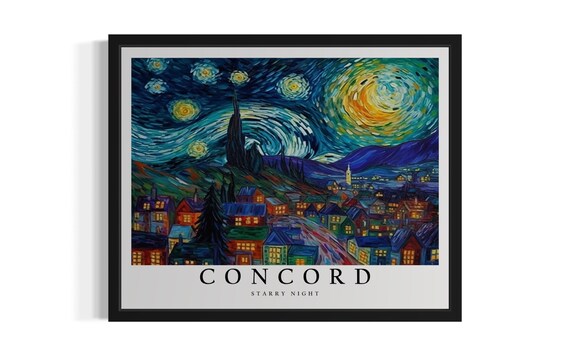 Concord Starry Night Art Print Wall Poster Original Paint Artwork Decor