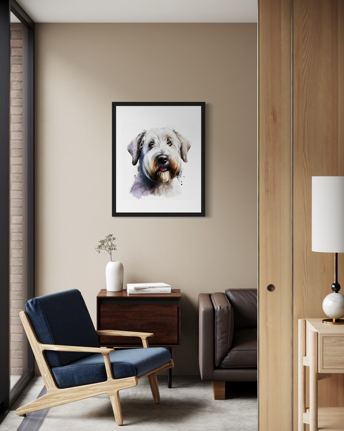 Sealyham Terrier White Wheaten Dog Watercolor Portrait Poster - Image 2