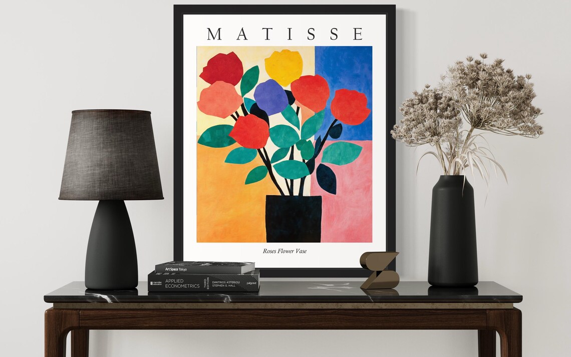 Matisse Style Roses Flower Vase Romantic Fauvist Still Life Poster - Image 4