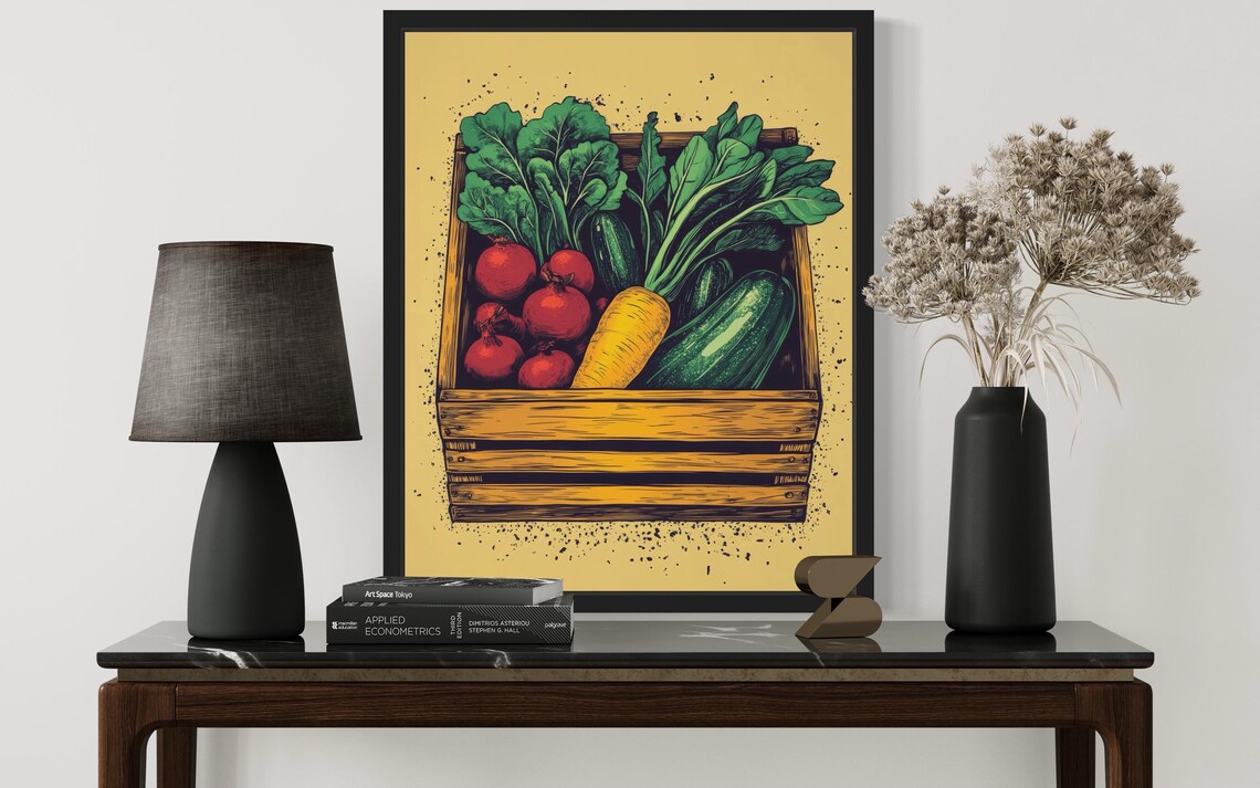 Vegetable Crates Farm Pop Art Print Wall Art Poster Original Paint Artwork Artwork Decor - Image 3