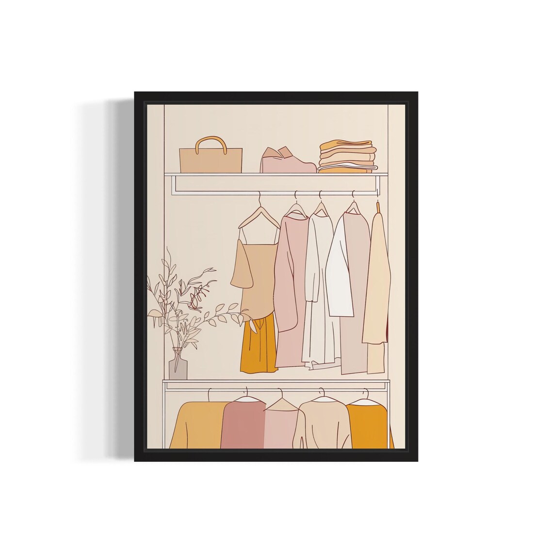 Female Closet Boho Art Print, Original Paint Artwork