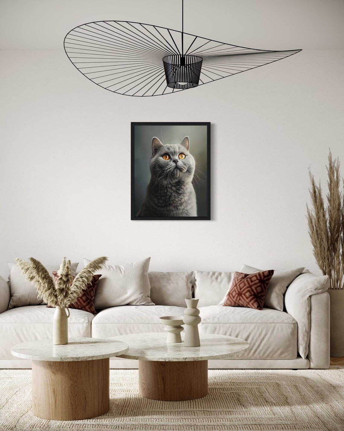 British Shorthair Cat Black and White Grey Breed Portrait Poster - Image 4