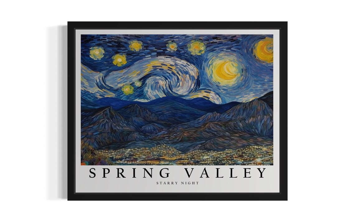 Spring Valley Nevada Starry Night Poster Print