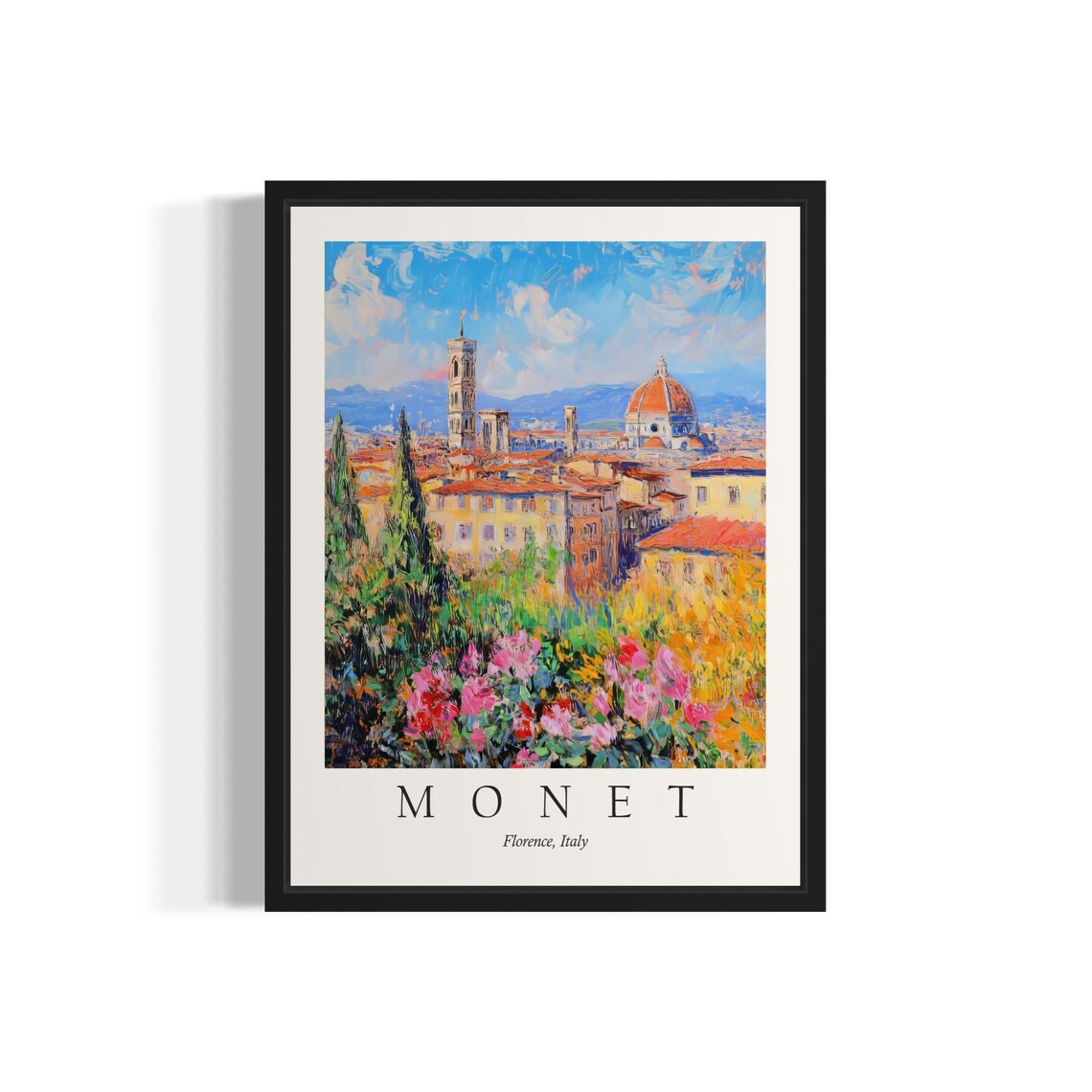 Florence Italy Duomo Skyline Garden View Monet Style City Poster