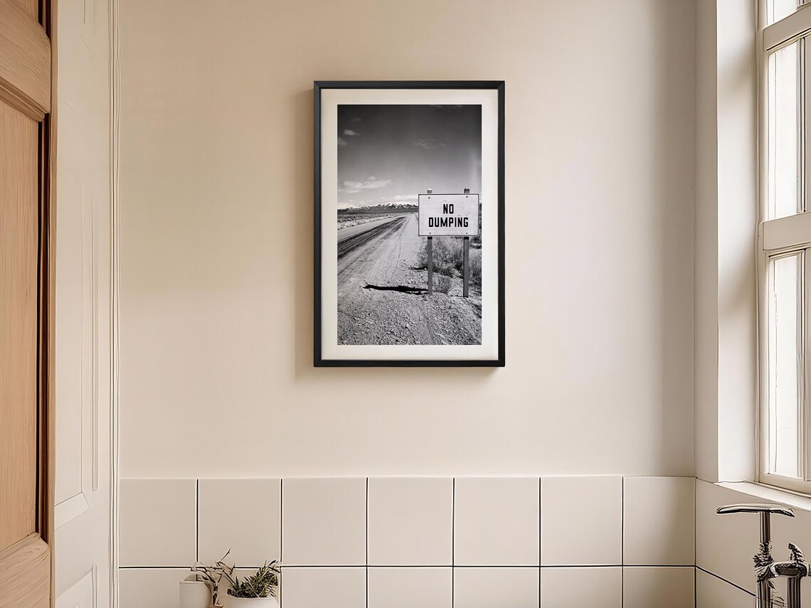 No Dumping Funny Bathroom Humor Art Print